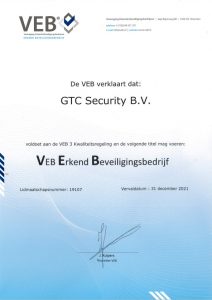 Beveiligingsbedrijf Nederland Certificaat VEB